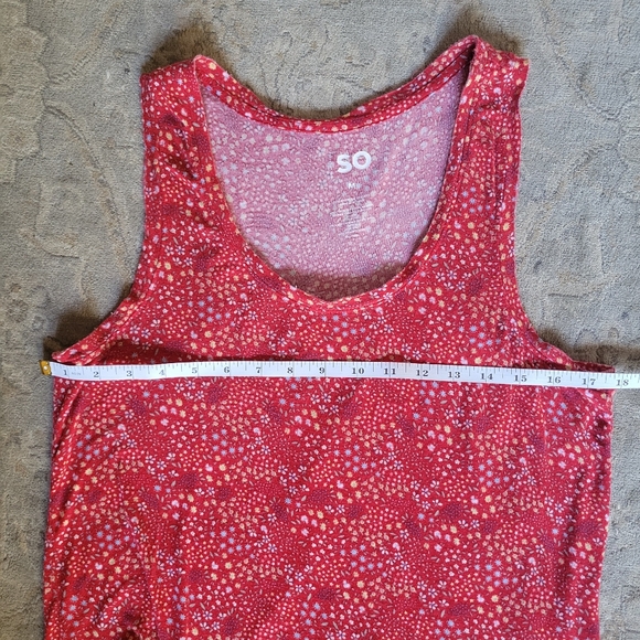 SO brand Soft Floral Red Tank top Med - Picture 8 of 9